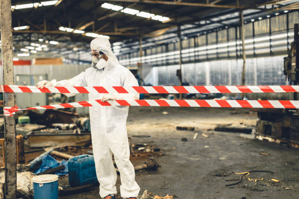 Professional Hoarding Cleanup technician working in Damon, TX